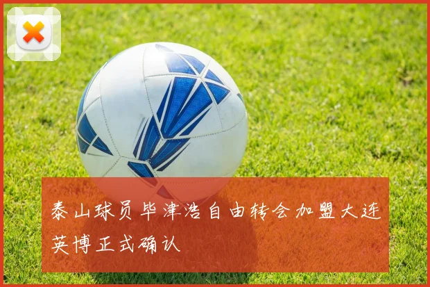 泰山球员毕津浩自由转会加盟大连英博正式确认