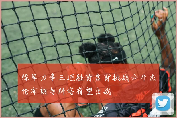 绿军力争三连胜背靠背挑战公牛杰伦布朗与科塔有望出战